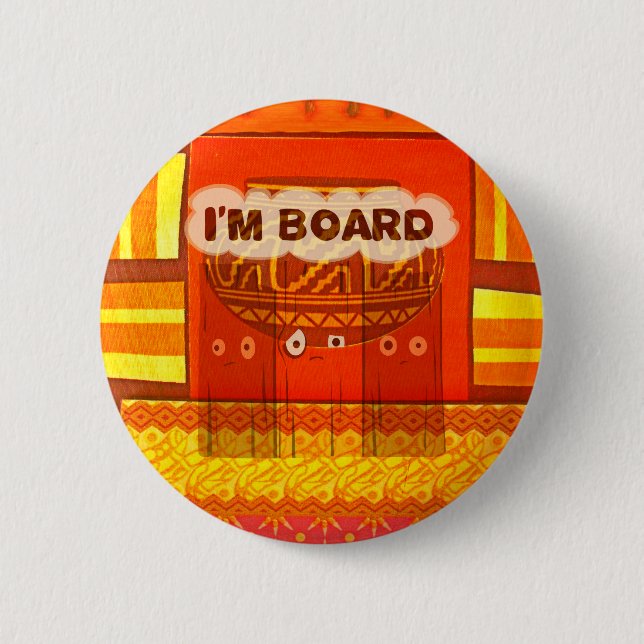 Chapa Redonda De 5 Cm Colores Tradicionales de África Roja Dorada Funny  (Anverso)