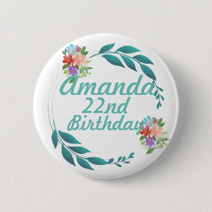 Chapa Redonda De 5 Cm Colores y flores de primavera eterna