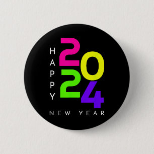 Chapa Redonda De 5 Cm Colorida Feliz Año Nuevo 2024 a la familia Chris