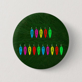Chapa Redonda De 5 Cm Colorida fuente de las luces navideñas de Feliz