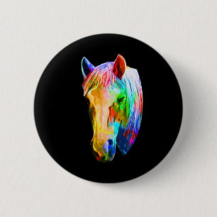 Chapa Redonda De 5 Cm Colorido arte de caballos Caballo Montando por Lov