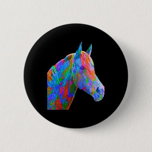 Chapa Redonda De 5 Cm Colorido arte de caballos Caballo Montando por Lov