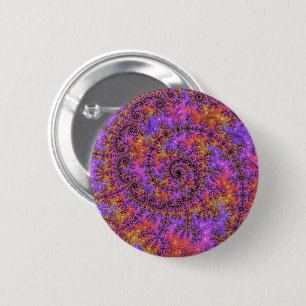 Chapa Redonda De 5 Cm Colorido Divertido Trippy Vibrante Espiral Fractal