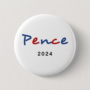 Chapa Redonda De 5 Cm Colorido Mike Pence 2024 Script Text