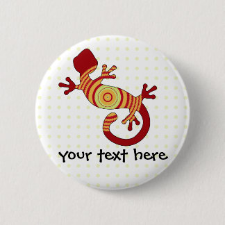 Chapa Redonda De 5 Cm Colorous Fun Gecko Lizard