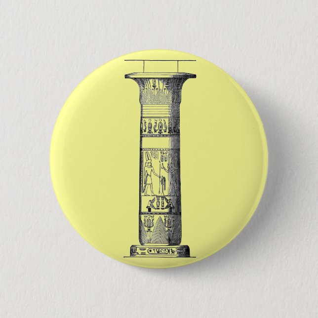 Chapa Redonda De 5 Cm Columna egipcia (Anverso)