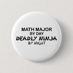 Chapa Redonda De 5 Cm Comandante de matemáticas Ninja mortal por noche