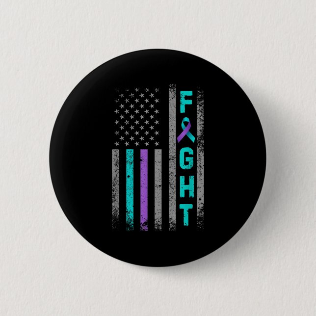 Chapa Redonda De 5 Cm Combatir la prevención del suicidio Concienciar a  (Anverso)