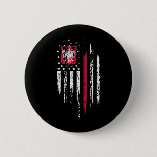 Chapa Redonda De 5 Cm Combo bandera estadounidense polaca Polonia Estado