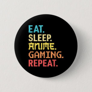 Chapa Redonda De 5 Cm Come Dormir Anime Juegos Repetir Divertido Jugador