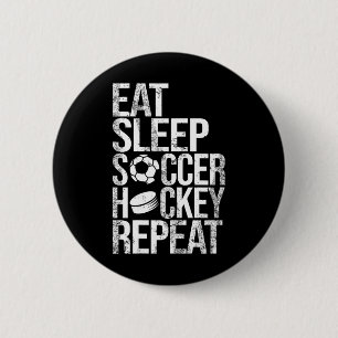 Chapa Redonda De 5 Cm Come Dormir Fútbol Hockey Repetir Divertido Juego