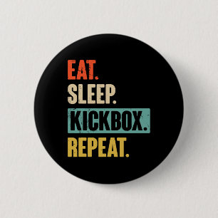 Chapa Redonda De 5 Cm Come Dormir Kickbox Repetir Retro Kickboxing Boxeo