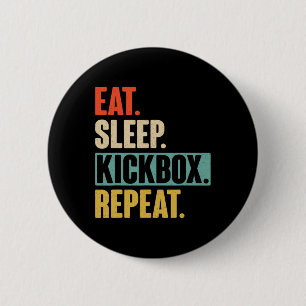 Chapa Redonda De 5 Cm Come Dormir Kickbox Repetir - Retro Vintage Kickbo