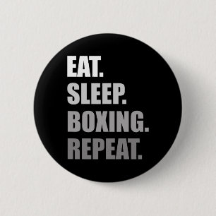 Chapa Redonda De 5 Cm Come. Duerme. Boxeo. Repite. Boxeo