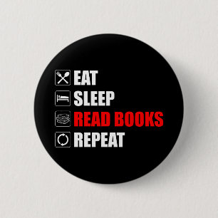 Chapa Redonda De 5 Cm Come. Duerme. Leer Libros. Repite