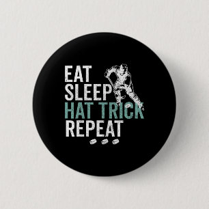 Chapa Redonda De 5 Cm Come Hat Trick Repetir Genial Hockey Disco Fa