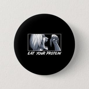 Chapa Redonda De 5 Cm Come Proteínas Anime Gimnasio Manga Culturismo Fit