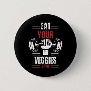 Chapa Redonda De 5 Cm Come Veggies Gimnasio De Fitness Vegano De Entrena