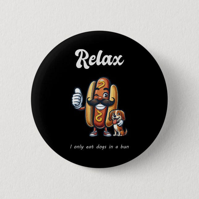 Chapa Redonda De 5 Cm Comen A Los Perros Mascotas De Gatos Trump Kamala  (Anverso)