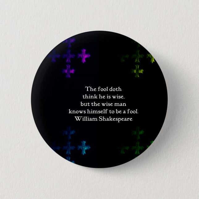 Chapa Redonda De 5 Cm Comentando William Shakespeare Wisdom (Anverso)