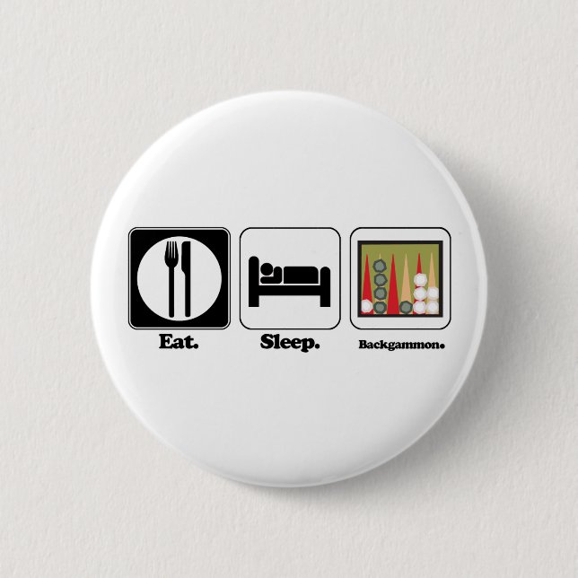 Chapa Redonda De 5 Cm comer dormir backgammon (Anverso)