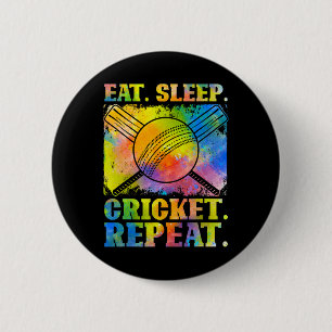 Chapa Redonda De 5 Cm Comer Dormir Críquet Repetir Campo Deportes Críque