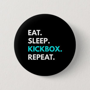 Chapa Redonda De 5 Cm Comer Dormir Kickbox Repetir - Camisetas de Kickbo