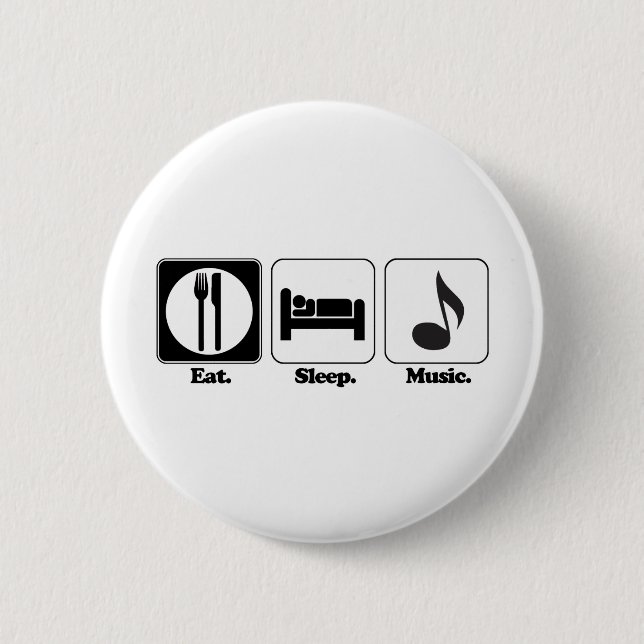 Chapa Redonda De 5 Cm comer dormir música (Anverso)