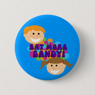 Chapa Redonda De 5 Cm Comer más niños retro de caramelos