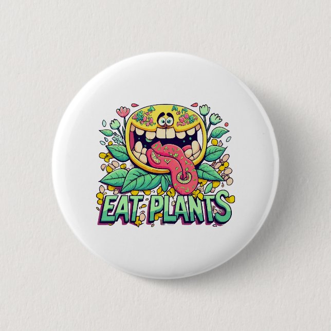 Chapa Redonda De 5 Cm Comer Plantas (Anverso)