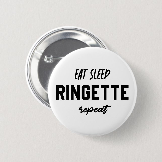 Chapa Redonda De 5 Cm Comer Ringette Sleep Repetir Ringette Player Regal (Anverso y reverso)