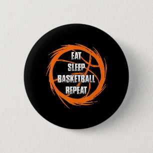 Chapa Redonda De 5 Cm Comer Sleep Basketball Repetir entrenador de jugad