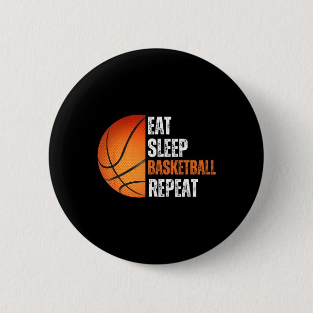 Chapa Redonda De 5 Cm Comer Sleep Basketball Repetir Regalo Para Fa De B (Anverso)