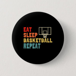 Chapa Redonda De 5 Cm Comer Sleep Basketball Ropa de repetición para chi