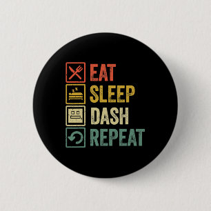 Chapa Redonda De 5 Cm Comer Sleep Dash Repetir videojuego Geometría Vide