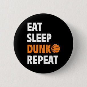Chapa Redonda De 5 Cm Comer Sleep Dunk Repetir Fun Baloncesto Bball