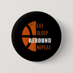 Chapa Redonda De 5 Cm Comer Sleep Rebound Repetir Fun Basketball Hombres