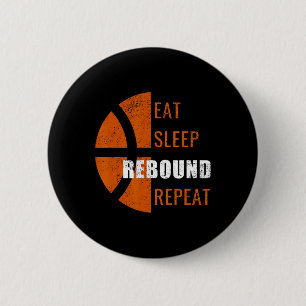 Chapa Redonda De 5 Cm Comer Sleep Rebound Repetir Fun Basketball Hombres