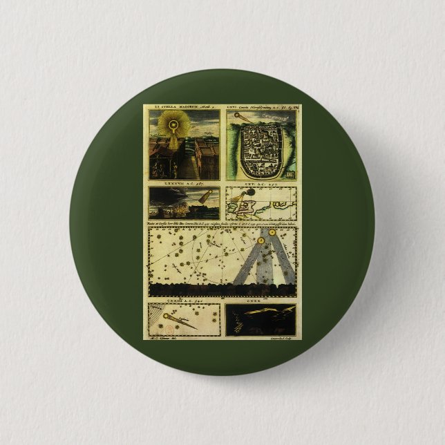 Chapa Redonda De 5 Cm Cometas teatros de Stanislaw Lubieniecki (Anverso)