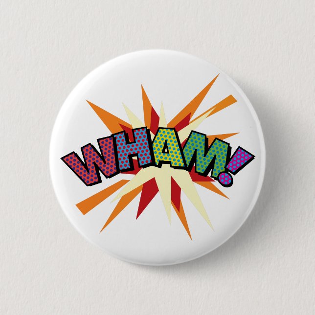 Chapa Redonda De 5 Cm ¡Cómic Book Pop Art WHAM! (Anverso)