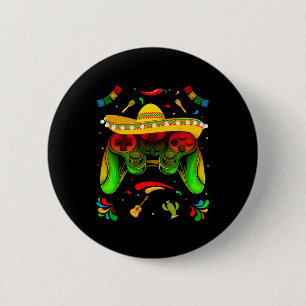 Chapa Redonda De 5 Cm Cómico videojuego Cinco De Mayo niños disparemos