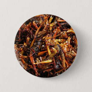 Chapa Redonda De 5 Cm Comida asiática frita del saltamontes (Takkataen