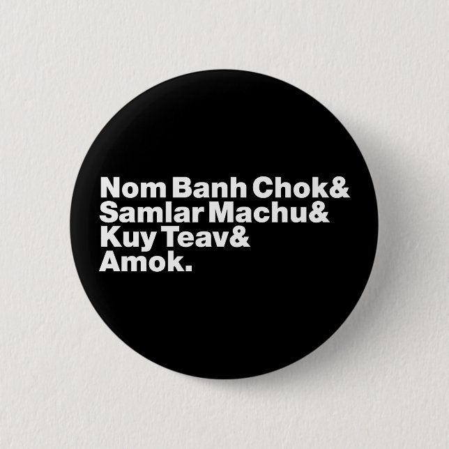 Chapa Redonda De 5 Cm Comida camboyana / khmer Street (Anverso)