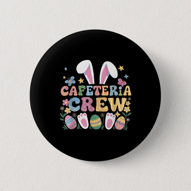 Chapa Redonda De 5 Cm Comida de conejito dulce Lady Cafeteria Crew Feliz (Anverso)
