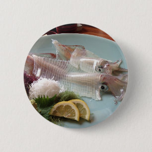 Chapa Redonda De 5 Cm Comida japonesa de sashimi de calamar para servir