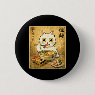 Chapa Redonda De 5 Cm Comida Japonesa Ramen Sushi Gato Blanco Kawaii Div