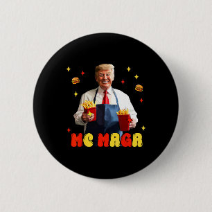 Chapa Redonda De 5 Cm Comida rápida de Trump Mc Mega Fries