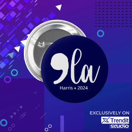 Chapa Redonda De 5 Cm comma la kamala harris 2024