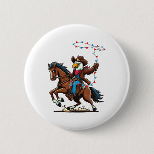 Chapa Redonda De 5 Cm Cómnibus Cowboy Caballo de Águila Calva
