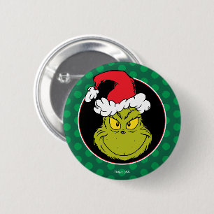 Chapa Redonda De 5 Cm Cómo el Grinch robó la Navidad   Grinch travieso